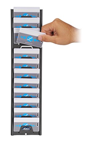 Lathem Badge and ID Card Rack, 12 Pockets, Horizontal, Steel, Charcoal Gray (12-BB)
