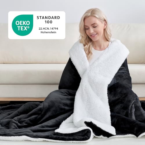 CHOSHOME Kuscheldecke Flauschig Sherpa Decke - Dicke Wolldecke, Weiche – Ansicht 2