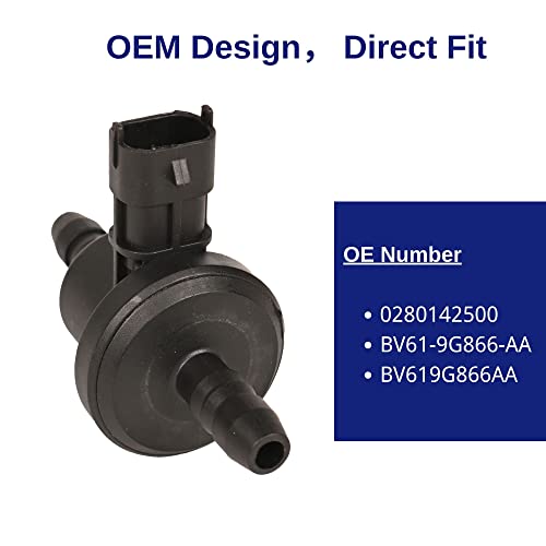 Rich 0280142500 Vapor Canister Purge Valve For F O R D Fiesta 2014-2019 1.6L, System Vacuum Valve Purge Solenoid For F O R D Focus 2.0L 2.3L Escape ​2.0L,Bv619G866Aa,Bv61-9G866-Aa #TOP4