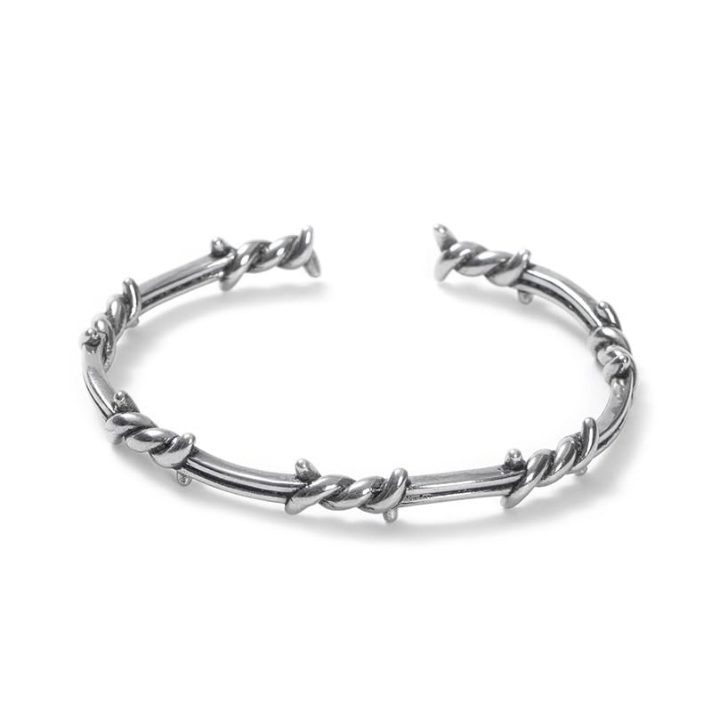 TURTLEDOVE Retro Twisted Cuff Bangle Bracelet Metal Crown of Thorns, Barbed Wire Bracelet for Men Women