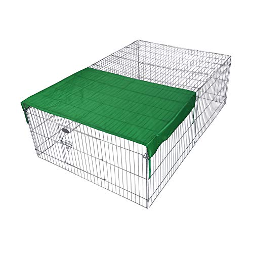 WilTec Parc Enclos pour Petits Animaux domestiques 122 x 95 x 58 cm Clôture avec Protection Solaire Cage