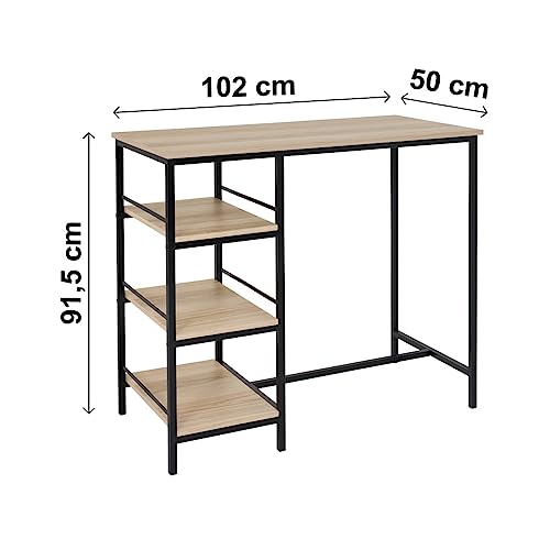 CONJUNTO DE MESA BANCADA GOURMET 2 BANQUETAS STILO TUBO PRETO FOSCO COM TAMPO BP CARVALHO MONTREAL 1