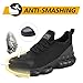 SUADEX Cushion Steel Toe Shoes for Men Women Lightweight Composite Toe Sneakers Non Slip Safety Tennis Shoes Puncture Proof Indestructible Work Shoes Black 12 Women/10.5 Men