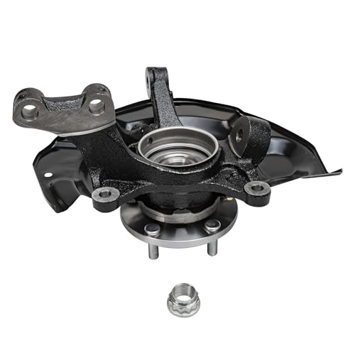 Image of Detroit Axle - Front 2pc Steering Knuckles for Lexus RX330 RX350 RX400h Toyota Highlander, 2 Steering Knuckles & Wheel Hub Bearings Replacement