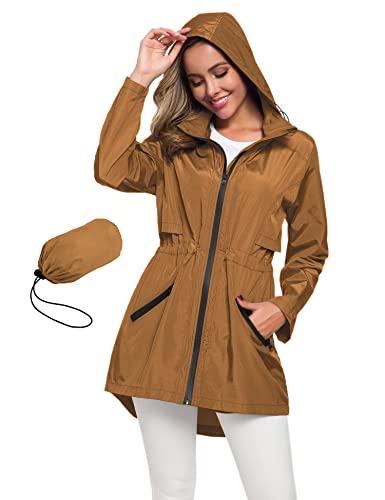 Avoogue Womens Long Unlined Windbreaker Jacket Travel Raincoat Packable Women Medium