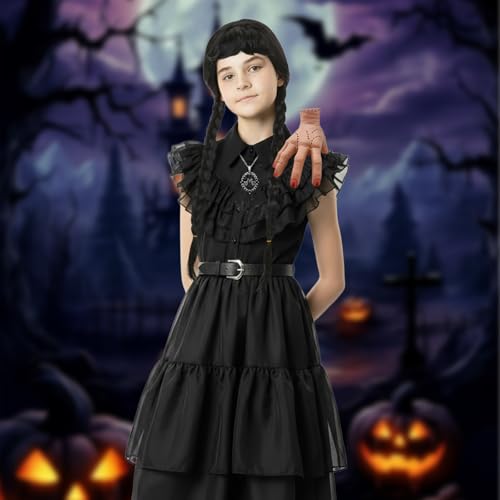 Disfraz negro para niñas Halloween 4-14 años miniatura 6