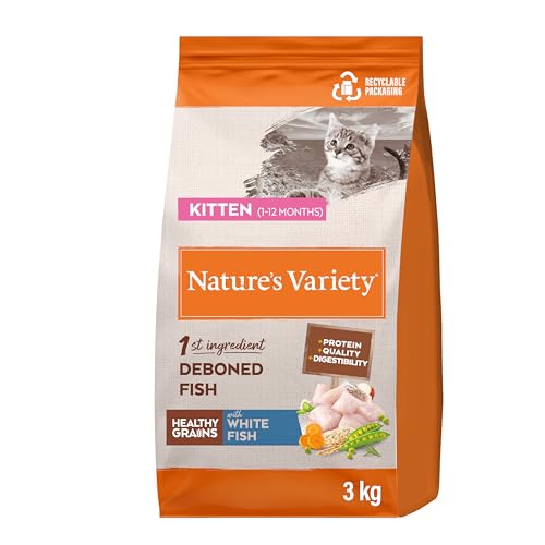 Nature's Variety Healthy Grains - Croquettes pour Chaton/Kitten - Poisson Blanc - 3kg
