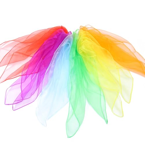 6 Pcs Chiffon Scarf 1950s Square Neck Scarf Head Scarfs Vintage Soft Scarves for Women Girl Lady MSL19B2