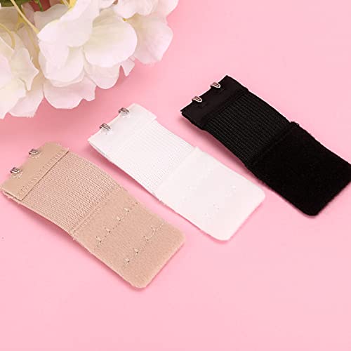 Lurrose 3 extensores de lingerie de sutiã elástico feminino, 2 ganchos, 2 fileiras de tiras de exten