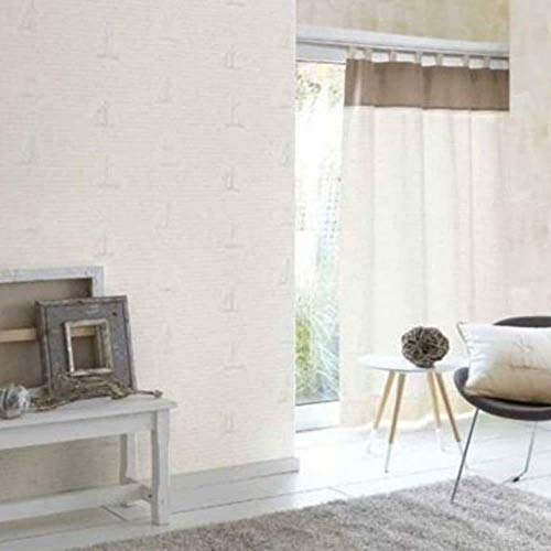 Papier peint beige Casadeco So Blanc 2 effet script texturé et élégant - 3