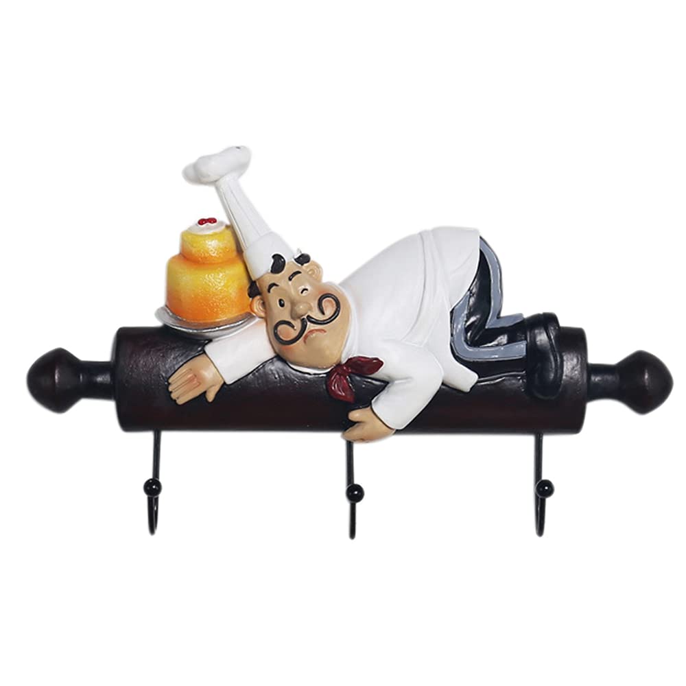 CTRLZS Wall Hanging Decoration Cute Decoration Chef Doll Wall Hanging Rack Hook Hanger Suitable for Family Kitchen Restaurant