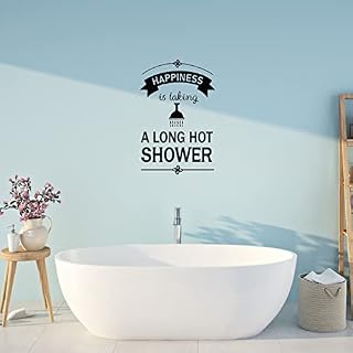 SUPERDANT Bathroom Theme Wall Stickers Enjoy Shower Vinyl Wall Decal Restroom Wall Mural Removeable Bathtub Decor for Bathroom Restroom Toilet Decoration Black 59x40cm