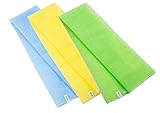 Modu 3 PCS Long Exfoliating Washcloth - African Bath Net Sponge Loofah Japanese Washcloth Body & Back Scrubber for Shower, Deep Cleansing (Sky Blue, Yellow, Green)