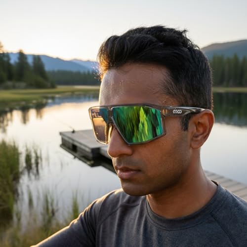 Image of F26 Polarized Fishing Sunglasses for Men Women, UV400 Outdoor Sports Sunglass for Running Hiking Golf with Carrying Case