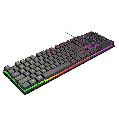 Teclado mecánico, AK-600 Teclado para Juegos con Cable USB para Mecanógrafos y Jugadores de Juegos - 104 Teclas Cover