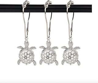 FREEGDN Decorative Shower Curtain Rings Hooks 304 Stainless Steel Rustproof for Shower Curtains, Decor Accessories, 12 PCS (silvery)