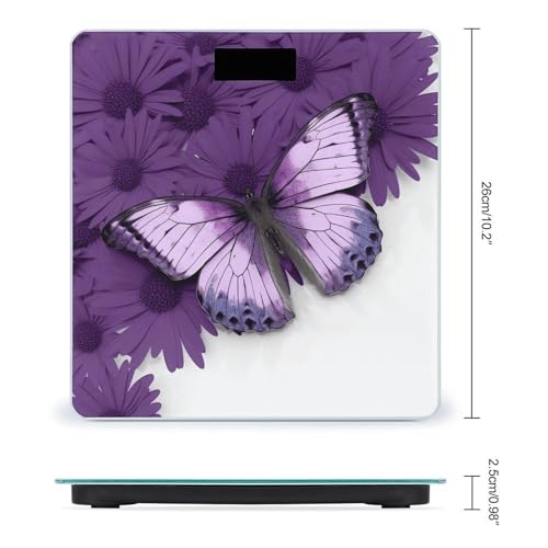Báscula de baño digital Purple Butterfly gran pantalla LCD miniatura 2