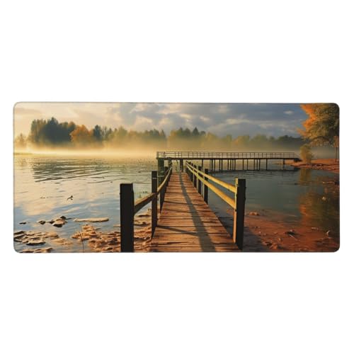Tapis de souris géant Pier Bathing On Sunshine pour stabiliser le clavier et protéger le bureau