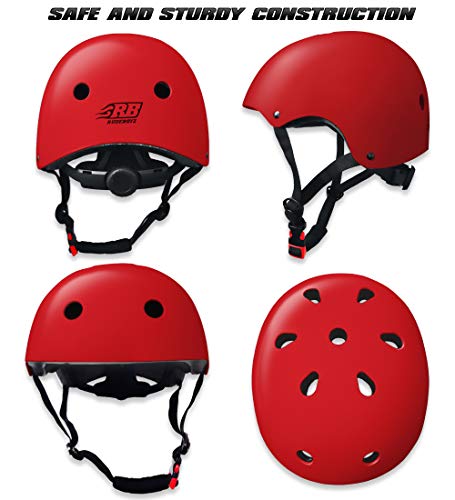 Kids Skateboard Bike Helmet Pads Set Protective Gear From Rude Boyz - Knee Pads Elbow Pads Wrist Pads Set For Youth Boys Girls #TOP1