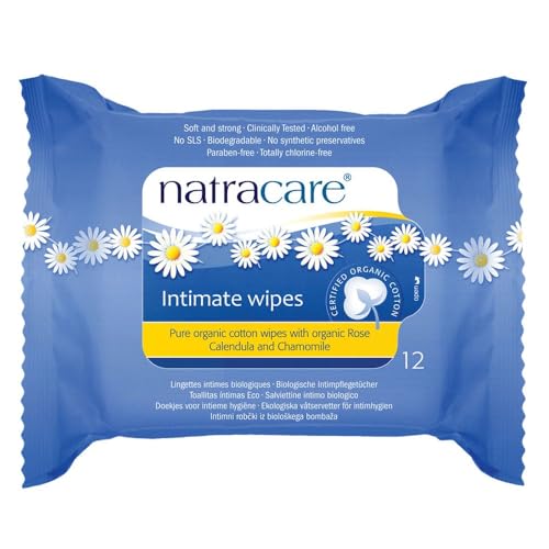 Natracare Toallita de algodón íntimo orgánico, paquete de 12 unidades (144 toallitas en total)