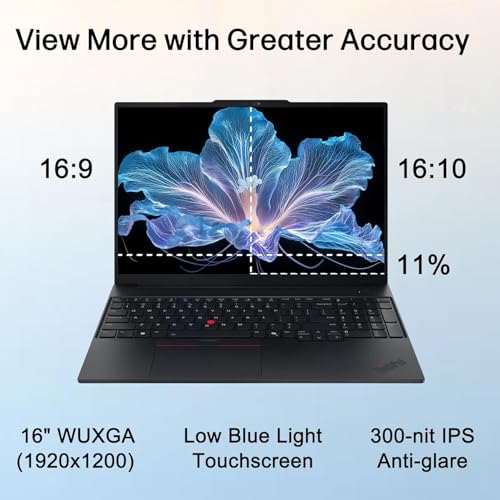 Image of Lenovo ThinkPad E16 Gen 3 Copilot+ Business Laptop 16 inch Touch FHD+ Display | Intel Ultra 5-225U, 16GB DDR5, 1TB PCIe SSD, Backlit Keyboard, Fingerprint, WiFi 6E +BT, RJ-45, 1080p Webcam, Win 11 Pro