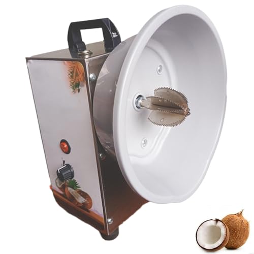 FgdVrelnor Rallador De Coco Eléctrico, Raspador De Coco, Acero Inoxidable, Patas Amortiguadoras, Velocidad Ajustable, Trituración Uniforme, Apto para Cocinas y Preprocesamiento De Alimentos.