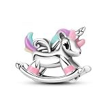 KUNSIR Bead Charm Ciondolo Argento Sterling 925 con Cubic Zirconia Pendenti per Pandora Braccialetti, Compatibile con Braccialetti e Collane europei