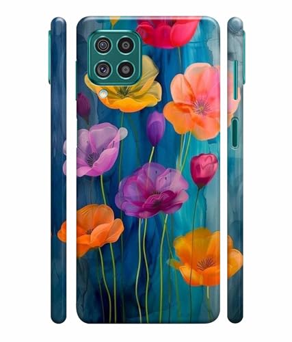 Image of Printed Hard Back Case Cover & Compatible for Samsung Galaxy F62 / Samsung Galaxy M62 | Flower Vector Art (Multicolor) - D1193