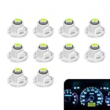 Nowkont 10 PCS Car LED Instrument Bulb, 12V T4.2 3030 Chip 360 Degrees without Dead Angle High Bright Light Bulbs, Long Life Plug and Play A/C Indicator Replacement, Universal for Cars (Blue)