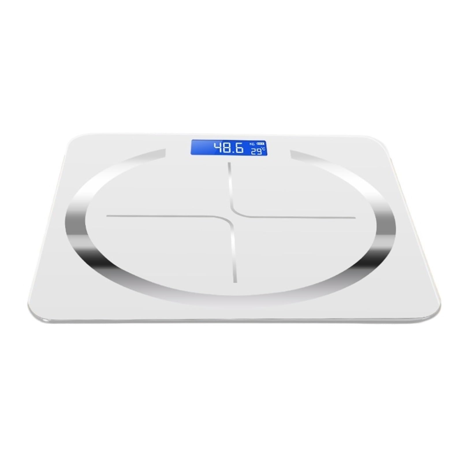 Bilancia Digitale Wireless Intelligente In Vetro For Il Grasso Corporeo Elettronica Da Bagno Con Display A LED For Ricarica USB Preciso E Facile Da Leggere(White weight scale)