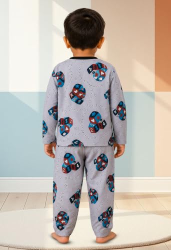Image of 3BROS BodySuit /Dress for Boys /Girls Full Pajama & Casual Full Sleeves Night Suit Top Combo Kids Set