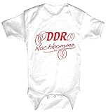 Gr. 0-24 Monate Fan-O-Menal Textilien Babystrampler mit Print – DDR Nachkomme – 08389 weiß - 0-24 Monate Size 6-12 Monate