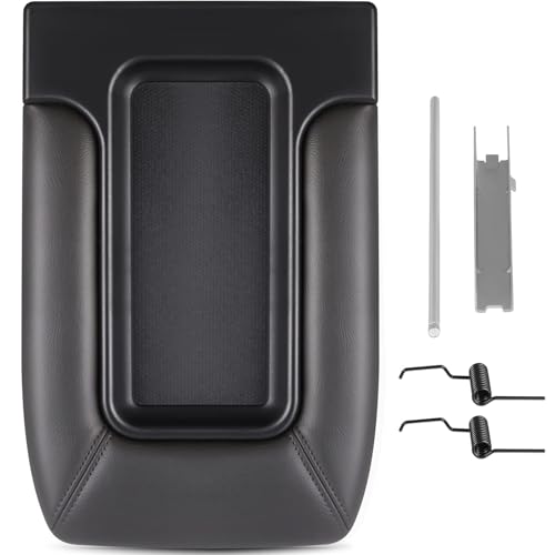 SCITOO Center Console Lid Replacement Kit for 1999-2007 For Chevy Silverado, Avalanche, Suburban, For GMC Sierra, Yukon - Center Console Cover OEM 19127364, 19127365, 19127366 Dark Grey