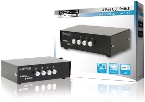 König CMP-SWITCH45 USB-Switch (USB-B-Buchse AUD USB-A-Buchse, 4-Port)