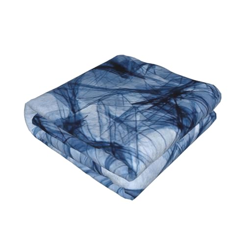 Couverture lit microfibre de qualité supérieure bleu EdWal marbre