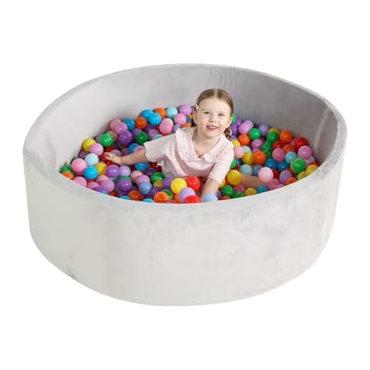 TrendBox 47 Inch Large Size Memory Foam Ball Pit for Baby Toddler Soft Round Ball Pool - Gray