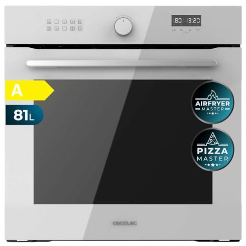 Cecotec Four Encastrable Multifonction 60 cm Bolero Hexa AF316000 Glass White A 3400 W, 81 L, 11 Fonctions avec Airfryer Master, Pizza Master, Steam Assist,...