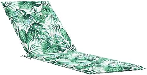 ‘vidaXL Deck Chair Cushion in Green Leaf Pattern | Oxford Fabric, Water-Resistant, Lightweight and Durable | Soft Foam Fibre Filling for Comfort | Suitable for Indoor and Outdoor Use | Non-Slip Design