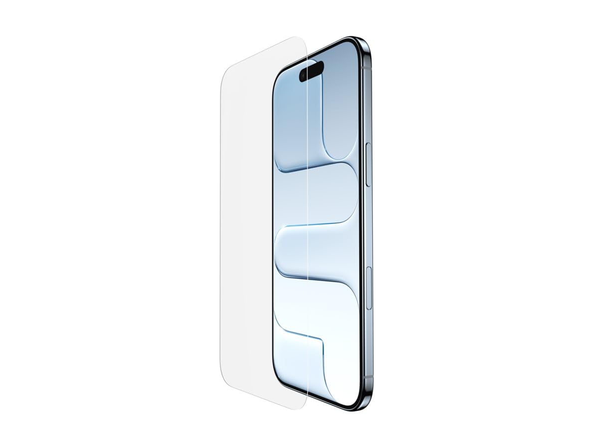 Belkin ScreenForce InvisiGlass Szkło Ochronne do Telefonu iPhone Air, Ochrona Przed Zarysowaniami i Uderzeniami, w Zestawie Tacka Easy Align do Nakładania, Zgodne z Etui, Materiały z Recyklingu