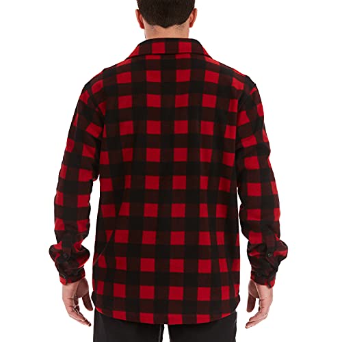 Smith's Workwear Men's Sherpa Lined Plaid Fleece Shirt Jacket2