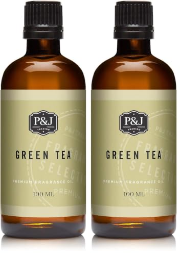 Image of P&J Fragrance Oil - Green Tea 100ml - Candle Scents, Soap Scents, Diffuser Oil, Fresh Scents (Pack of 2)