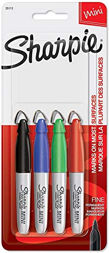 Sharpie Mini Permanent Markers, Fine Point, Assorted Colors, 4 Count - 35113PP Pack of 1