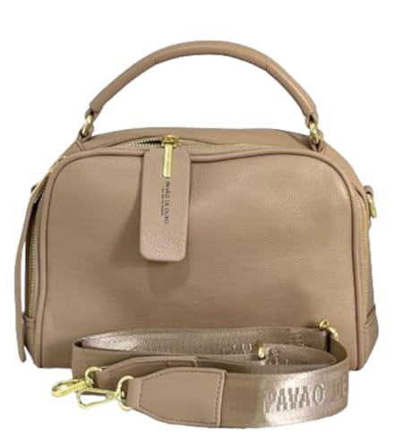 bolsa baú média versátil com alça de mão em couro ecológico