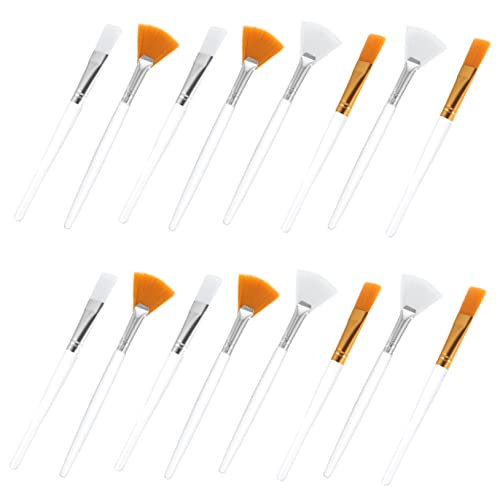 FRCOLOR Beauty Brush Set 16pcs Fan Mask Brush for Face Gentle Skincare Applicator Materials Portable for Home or Sp