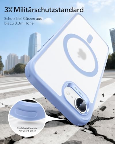 ESR Classic Hybrid für iPhone 17e/16e Hülle, Matt Hellblau – Ansicht 4