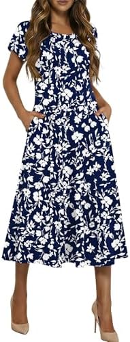 HOTOUCH Summer Dresses for Women 2026 Casual Midi Dress Petal Sho...