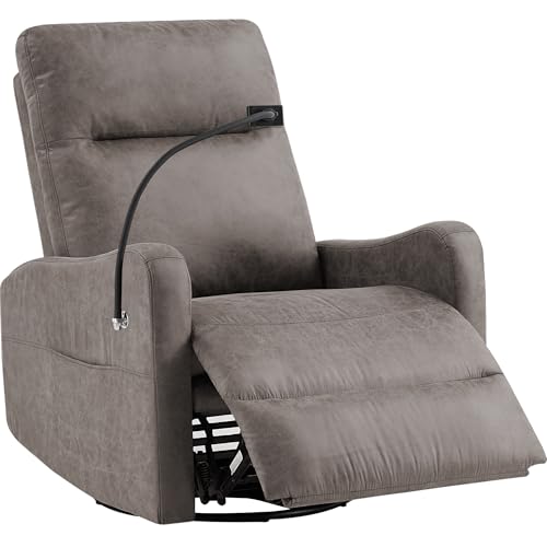 AYEASY Oversized Swivel Rocking Chair, Ergonomic Recliner Chair with Phone