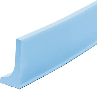 Silicone Shower Threshold, Strip, Bathroom,Water Barrier, For Water Dam Seal for Wet Room Water Guard, Curbless Shower Curb Alternative, Flexible 1M Door Seal Water Stopper(Blue)