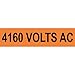ComplianceSigns.com 4160 Volts Ac Safety Label Decal, 4x1 inch 10-Pack Vinyl for Electrical Pipe Markers