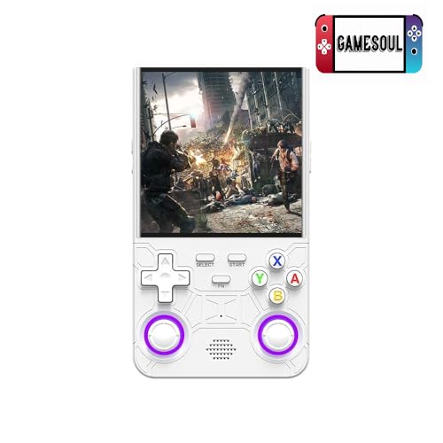 Image of gamesoul R36 Ultra Retro Handheld Game Console, 4.0 Inch IPS Screen, 64G Storage, 20000+ Games, 3000mAh Rechargeable, Linux, Blue